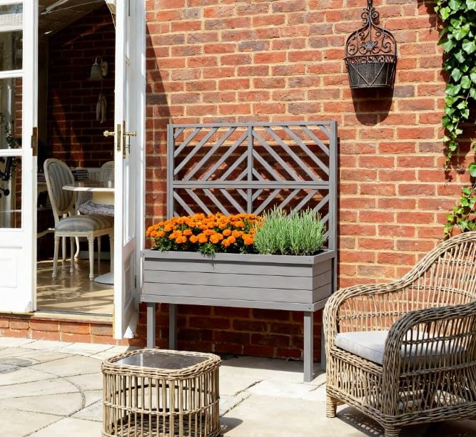 Raised Garden BedElevated Wood Planter with for Climbing Plantswith Legs and Drainage Holes