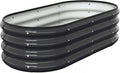 4X2X1 FT Oval Raised Garden Bed Metal Planter Box for Outdoor Gardening Easy Assembly Raised Bed for Vegetables Fruits Flowers(Dark Gray 1PC)