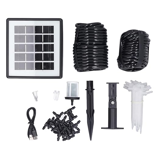 aqxreight Solar Automatic Drip Irrigation Kit System Solar Powered Auto Irrigation Set with 15 Drippers Which is Wear to of SystemSolar Automatic Drip Kit