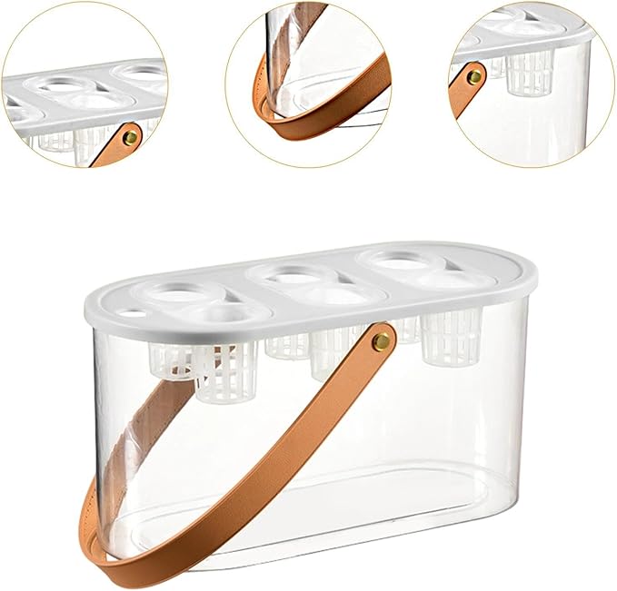 MYCENSE Hydroponics Grower Box Hydroponics Tool with 6 Holes Hydroponic System Growing Box Indoor Tabletop Mini Aquarium for Indoor White