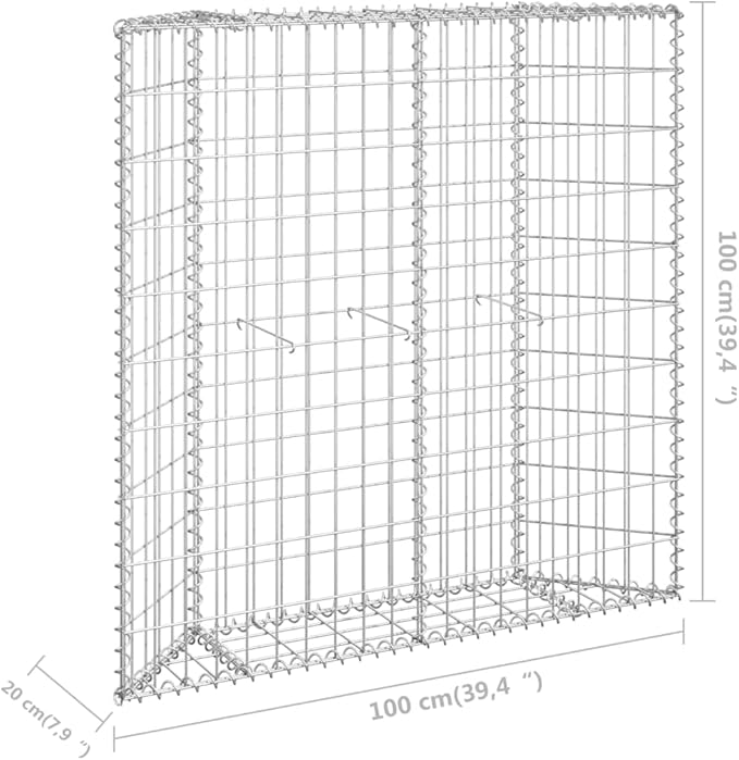 YAFF Trapezium Gabion Raised Bed Galvanized Steel 39.4x7.9x39.4 (18.92lbs)