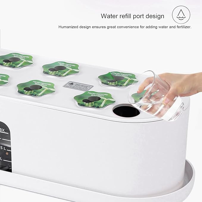 Indoor Garden Plant Germination Kit with LED Grow LightHydroponics Growing System 2.5L Water Cycle Auto Timer Height Adjustable Herb Garden Kit for Family Gardening Planter