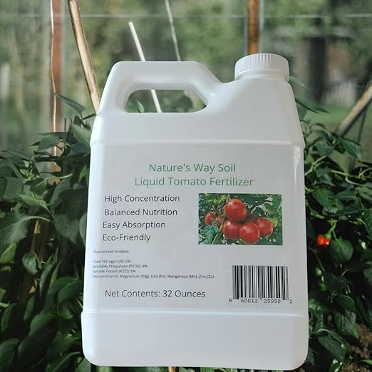 Nature’s Way Soil Liquid Tomato Fertilizer – Organic Plant Food for Tomato Plants &amp Vegetables/Calcium and Root Support for Healthy Transplants Strong Growth and Better Fruit Development/Concentr