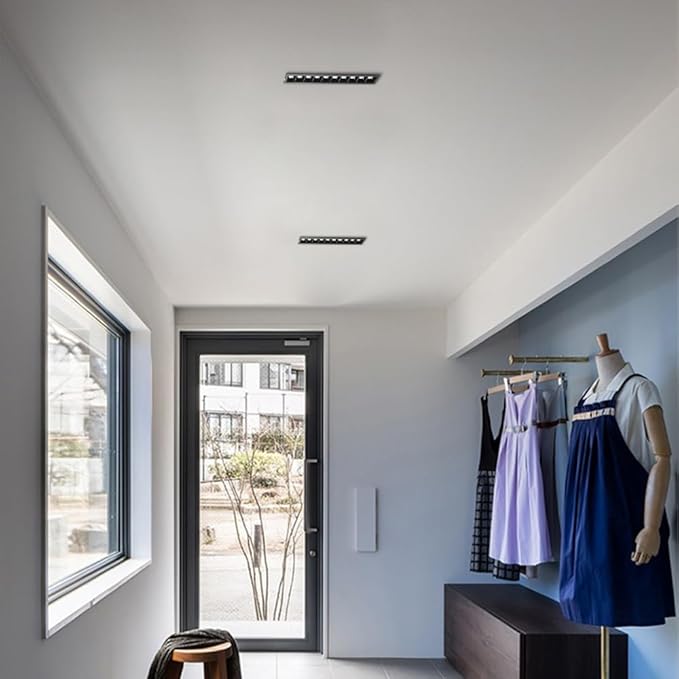 Black Ceiling Light Led Recessed Spotlight Square Flush Mount Accent Spotlighting Fixture Linear Directio l Spotlights Hallway Lamps Indoor