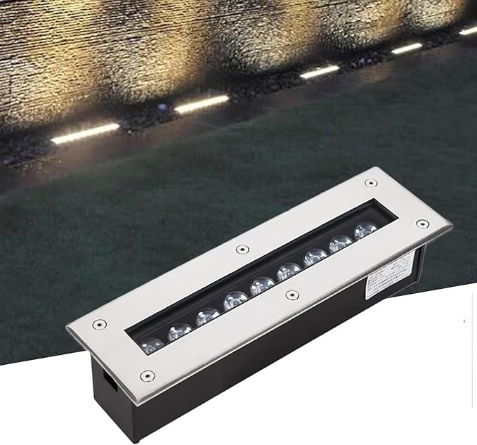 Outdoor LED Underground Light Rectangular Ground Light Embedded Spotlight IP66 Waterproof for Garden Driveway Deck Patio Step Stair Landscape LightingWhite-7W
