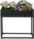 Elevated Planter Box - 28in Raised Garden Bed for Herbs and Flowers - Stylish Tall Rectangular Planter for Outdoor Plants for Patio Decor &amp Backyard Gardening