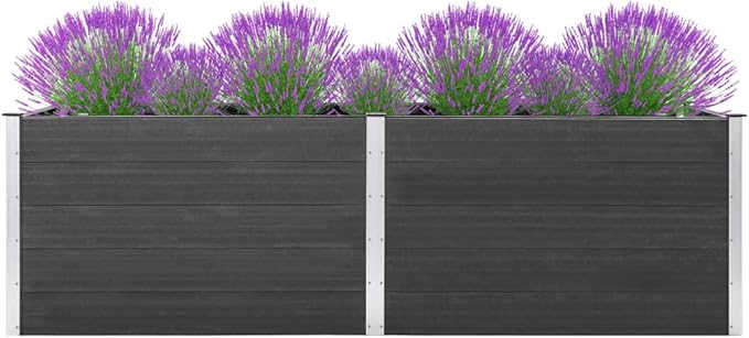 Garden Raised Bed 78.7x19.7x35.8 WPC Gray