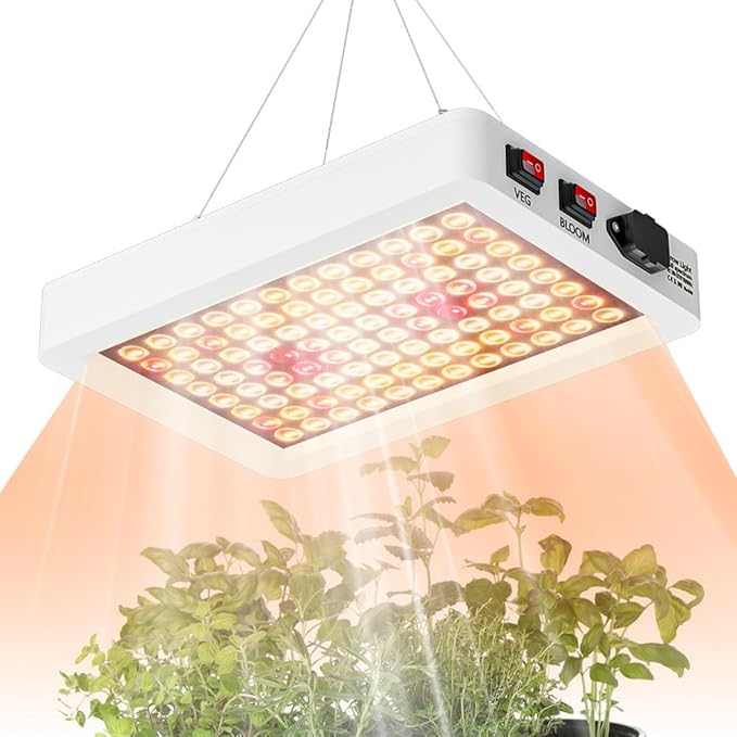 500W Full Spectrum Plant Light 100-277V Bloom/Veg 2Modes Indoor Planting Lamp 110V Greenhouse Hydroponic Flower Vegs Succulent Potted Fruit Seeds UV/IR Cultivation Lighting with Hook US Plug