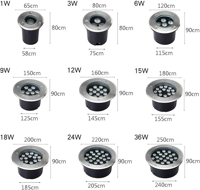 24V Outdoor LED Underground Spotlights - IP66 Waterproof Recessed Ground Lights for Pathway Deck Step and Garden Landscape Lighting (White 12W &amp 18W)