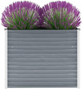 Raised Garden Bed Grey Galvanized Steel 39.4x15.7x30.3 inch Rectangular Planter Box for Outdoor Plants Durable Metal Raised Beds for Gardening