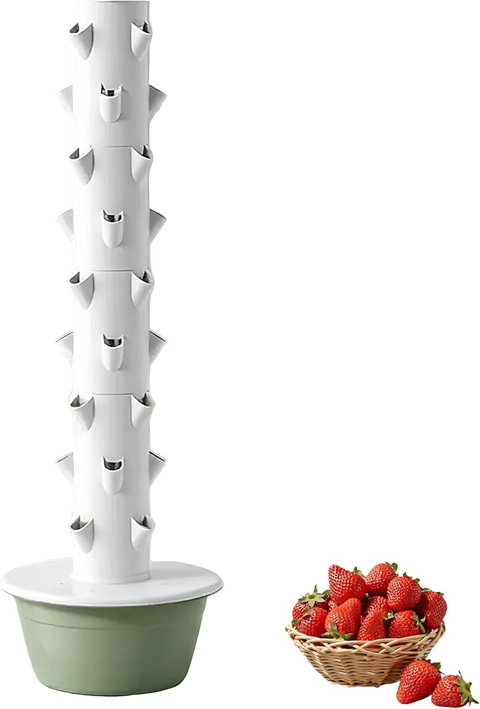 Hydroponics Growing Kits Indoor Vertical Growing Soilless Cultivation Grow Tower Intelligent Water Circulation with Water Tank and Pump for Fruits and Vegetables Nolights-9Layer