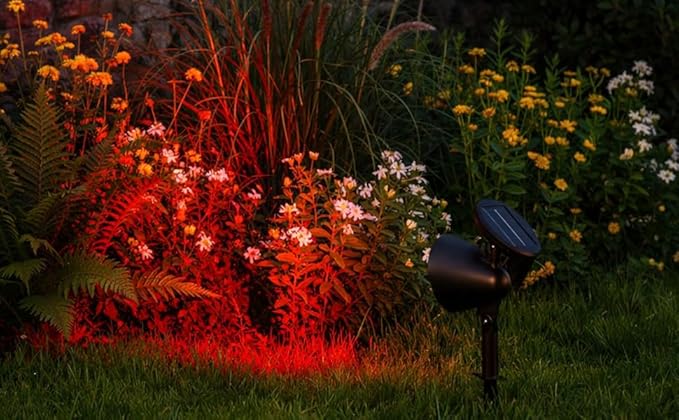 2 Pcs Solar Spotlights For Garden Lawn Patio Yard Decor Green Led Outdoor Landscape Lighting Waterproof With Solar Panel Providing 6-8H Illumination