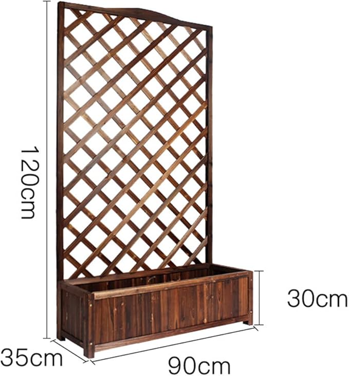 Generic Wood Planter Raised Bed with Trellis Outdoor Natural Wooden Garden Bed Planter Box Kit for Vegetables Herbs Flowers Tomato And HerbsNatural90x35x120cm