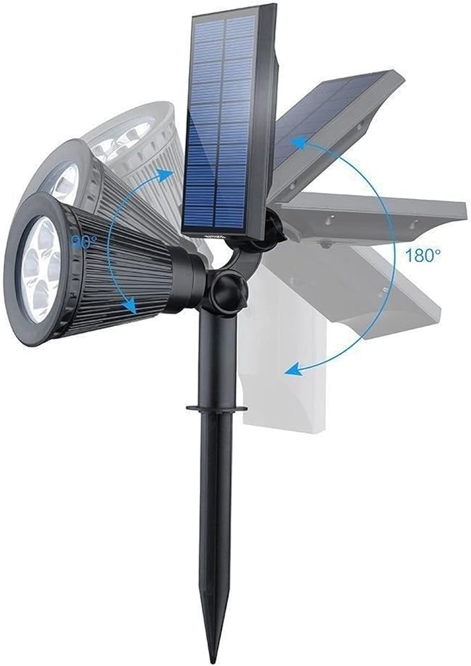 1Pcs 2W Solar Spotlight Outdoor Landscape Lights Waterproof Security Garden Lamp Adjustable for Patio Yard Garden