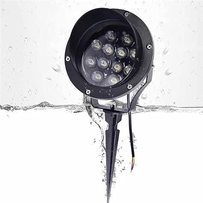 LED Beam Spotlight IP65 Waterproof Ground LED Courtyard Floor Landscape Light Outdoor Buried Spot Lights Plug-in Type Garden Pathway LightsYellow 5W