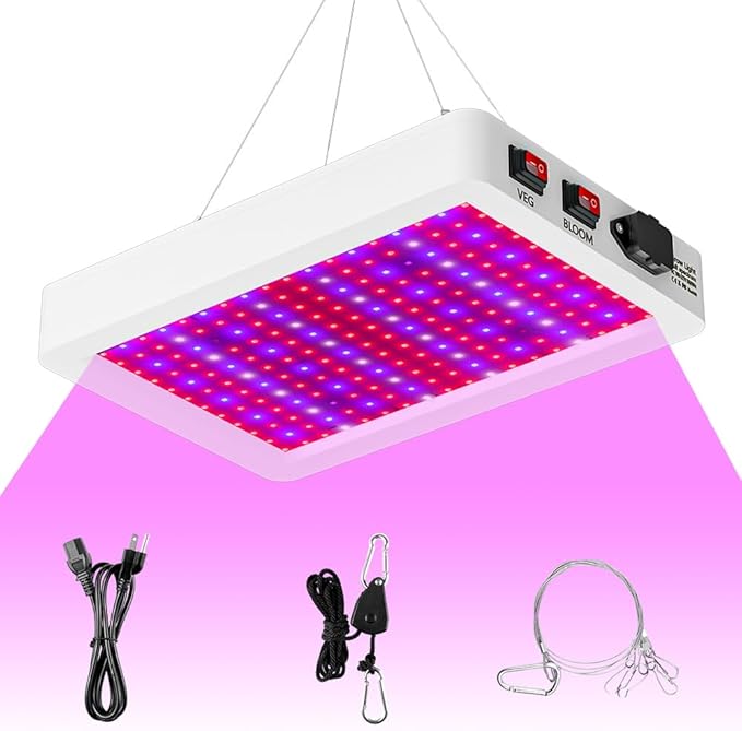 300W Green Plant Gorw Light LED Full Spectrum 500W Indoor Growth Box Veg/Bloom 2Modes Dimmable UV IR Planting Fill Lamp 100-277V Sunlight Greenhouse Tent Hydroponic Sapling Potting Flower (300Watts)
