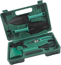 Stainless Steel Garden Tool Set 5pcs with Carrying Case Includes Shovel Rake and Pruning Shears for Gardening and Planting Tasks