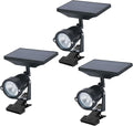 Outdoor LED Spotlight Waterproof Solar Spotlights with Clip Security Tree Spotlights Adjustable IP65 Mini Clip Lamp for Billboards Courtyard Garden Pathway Light-Operated 6000K