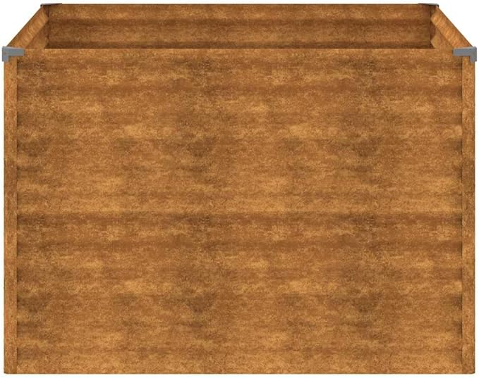 Garden Raised Bed 39.4x39.4x27.2 Corten Steel Weathering Planter for Outdoor Plants Durable Square Garden Bed for Vegetables and Flowers