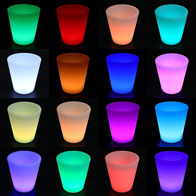 Elegant LED Planter Pot Light with Remote Control 16 Color Changing &amp 4 Modes IP65 Waterproof Indoor/Outdoor Garden Flower Pot Light for Patio Balcony Yard Party Decor (Bucket)