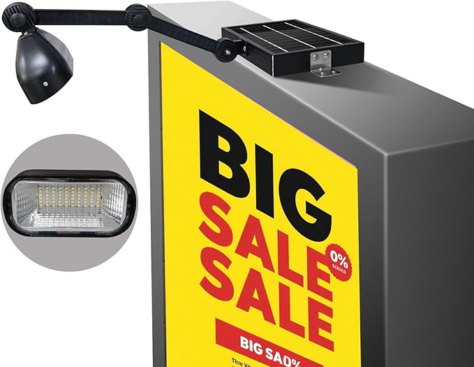 Solar Billboard Light Solar Sign Light 5200 mAh with 60 Super Bright LEDs for Outdoor Signs Advertisement Signs Highway