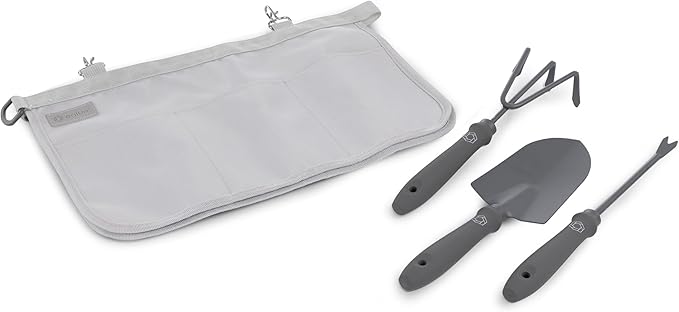 Picnic TIME Garden Bucket Tool Organizer Gardening Tools Organizer Bag with Hooks to Attach to Bucket Gardening Essentials and Gifts for Women and Men Plant Lover Gifts for Gardeners (Fog Gray)