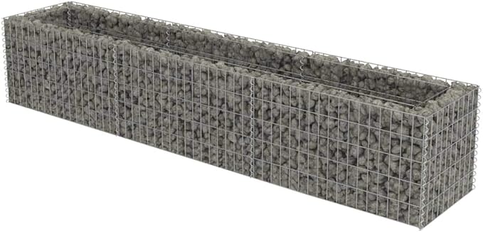 Gabion Raised BedOutdoor Garden GabionsStone BasketsPlanters Raised Vegetable BedsGarden DecorationGalvanized Steel 106.3x19.7x19.7