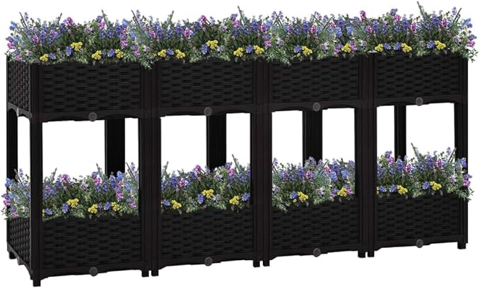 Raised Bed 63x15.7x28 Polypropylene Pot for Plants Plant Pots Large Garden Pots Planter Pots for Outdoor Plants Porch Gardening