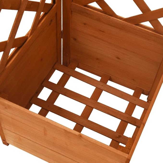 Decorative Garden Raised Bed Vegetable Planting pots Corner Trellis Planter 15.7x15.7x59 Solid Fir Wood for Growing Outdoor Plants Vegetables
