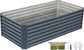 G GOOD GAIN 6x3x2 ft Galvanized Raised Garden Bed Kit Large Metal Planter Box Outdoor for Vegetables Flowers Herbs 24 Tall 269 Gallon Capacity Deep Root Design Grey