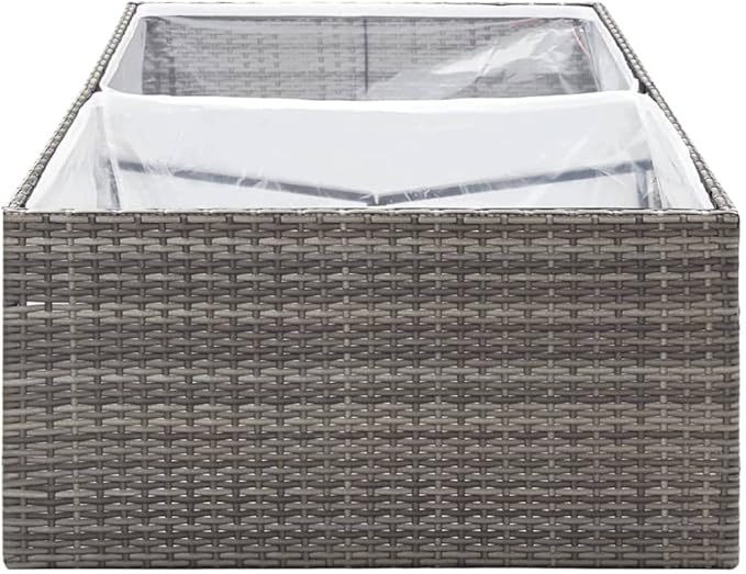 Garden Planter Garden Raised Beds Planter Boxes Standing planters Gardening Box Suitable for Corridor Nursery Courtyard Orchard Gray 61.8x31.5x15.7 Poly Rattan