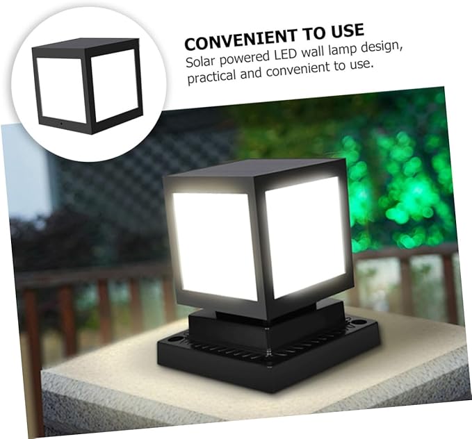 1Pc Solar Wall Light Durable Outdoor Landscape Lighting Easy Installation Solar Energy LED Light for Garden Patio Black