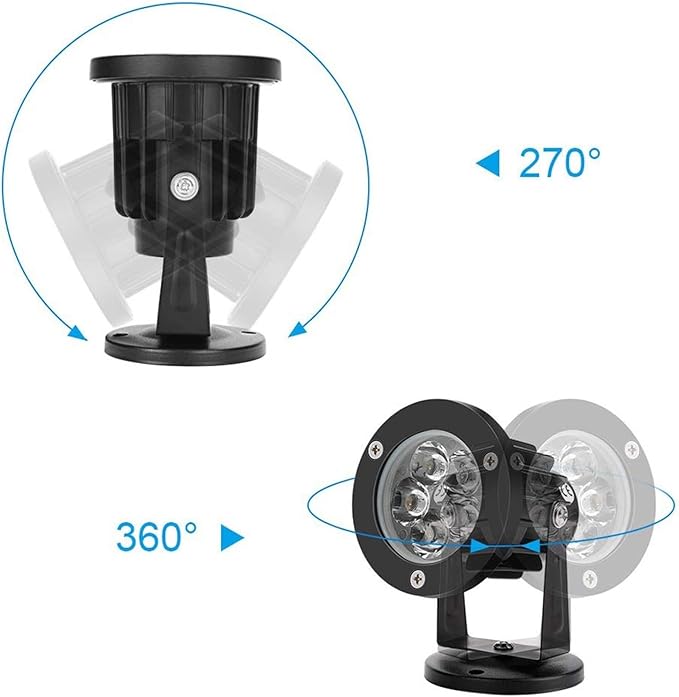 1/2PCS Ground Spotlight Lights - LED Tree Floodlight 5W IP65 Waterproof Adjustable Garden Landscape Spotlight Terrace Lawn LED Light Outdoor Villa Park Tree Lighting With Base(Warm Light2PSC-5w(AC1