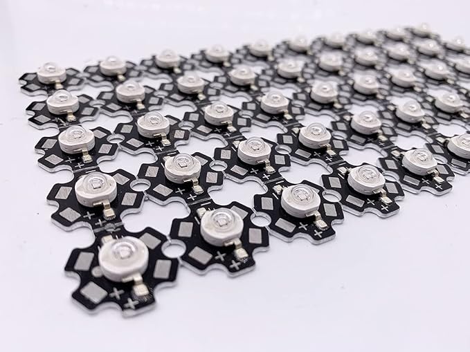 100PCS 3W High Power LED Diodes Cold/Warm White/Red/Green/Blue/Yellow 660nm 445nm Plant Grow Light Source with 20mm Star PCB (UV 395nm)