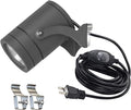 Kiven Plug in LED Indoor/Outdoor Waterproof Spotlight Porch Light with 9.84 FT Plug-in Cord 10 Watts Plug in Accent Light with Vinly Siding Hooks for Plants Porch Garden(Cool White) Black