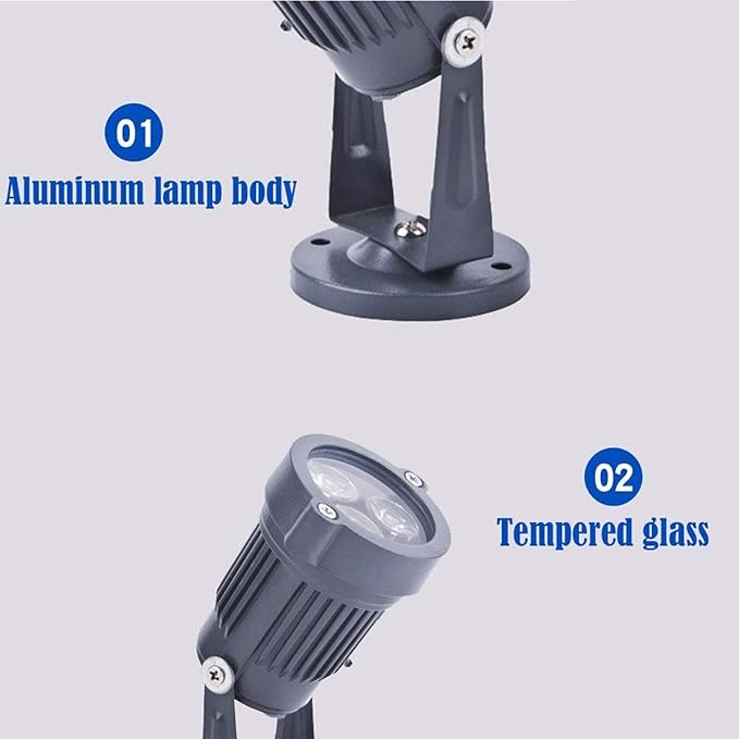 4PCS IP65 Waterproof Floodlight - Garden Lights - 3W Lawn Lighting Landscape Lights Outdoor SRotation Spotlight Led Beam Light Advertising Signs Projection Disc Spotlight(White)