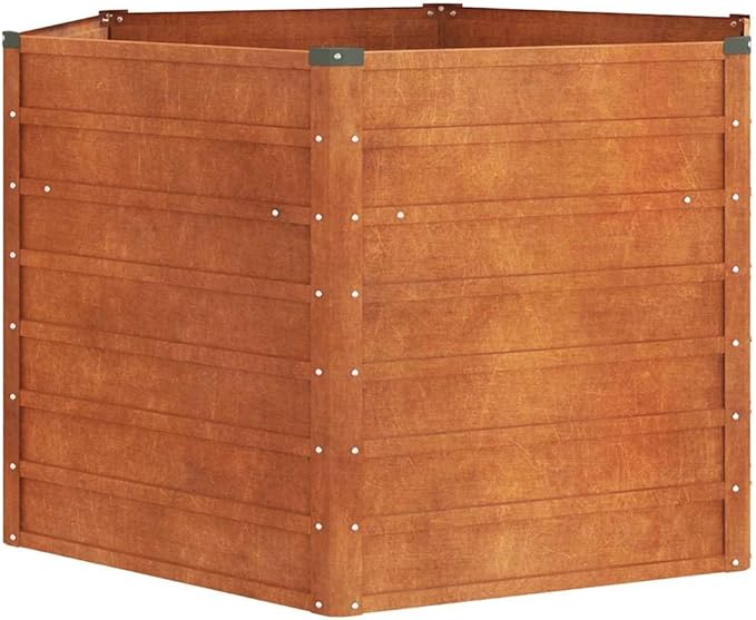 Corten Steel Garden Raised Bed Metal Planter Garden Boxes Outdoor Steel Planter Box for Vegetables Flowers Herbs Rusty 50.8x50.8x30.3 Corten Steel-524
