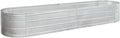 Grapevine Galvanized Steel Raised Garden Bed Oval 79IN Silver