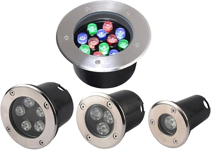 Recessed Ground Spotlight - RGB Ground LED Landscape Lights Outdoor Buried Lights IP67 Waterproof Garden Courtyard Floor Lamp for Driveway Deck Stair Step Yard Fence Garden Pathway36W 18W 24