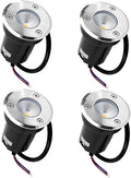 4PCS Recessed Outdoor Spotlights - Outdoor Buried Lights Low Voltage Landscape Light 3W Round Underground Light/COB In Ground LED Light/IP67 Waterproof mini lWarm Light-12V