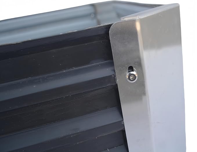Galvanized Raised Garden Bed Outdoor Metal Quadrilateral Planter Box Deep Root Planters Boxes 2.65ft x 2.65ft Suitable for Plants Flowers Vegetables Herbs Fruits Dark Grey