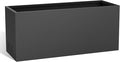 Worth Metal Planter Box with Insert Plate &amp Drain Holes Indoor or Outdoor Use No Assembly Required 30 x 11 x 13 14.3 Gallons Matte Black