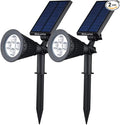 SOLVAO Solar Spot Light | Ultra Bright All-Weather-Resistant Waterproof | Auto On/Off Sensor Adjustable 270° | Rechargeable LED for Outdoor Driveway Garden Landscape Wall Fence Yard | 2 Pck