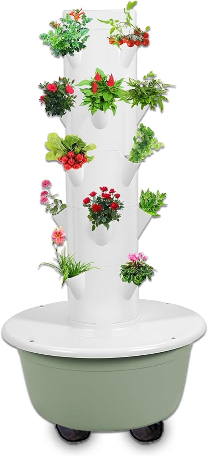 Soilless Farming Systems Patio Grow Column Hydroponics Tower Set Hydroponic Growing Systems Hydroponic Growing Kit Hydroponics Vertical Growing Systems A(36Pots)