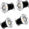 4PCS 3W Ground LED Landscape Lights - 12V Low Outdoor Buried Lights IP67 Waterproof COB Recessed LED Spot Lamp for Patios Lawns Driveways DeckRgb-3W