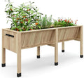 45x23x30in Raised Garden Bed Elevated Wood Planter Box Stand for Backyard Patio Balcony Planter Raised Beds with Hooks 300Lb Capacity