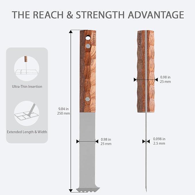 Upgraded Paver Removal Tool Sapele Hardwood Handle &amp Dual-Height Joint Scraper Heavy-Duty Steel Paver Lifter &amp Puller Brick Block Driveway Garden Yard Patio Paver Extractor Tool