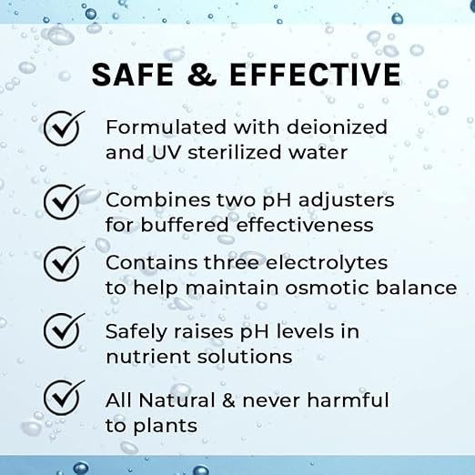 Microbe Life Hydroponics pH Up pH Control Liquid Premium Buffering for pH Stability Increases pH Levels Use with Any Feeding Systems Including Hydroponics or Soil 1 Gallon