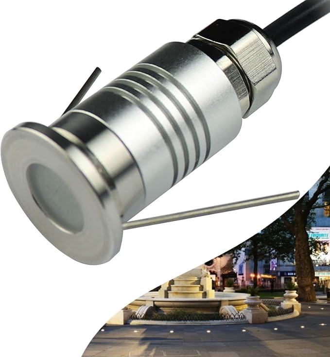 1/10PCS LED Mini In-Ground Well Light - Spotlight Led Beam Light IP67 Waterproof Recessed Outdoor Landscape Lighting 1W 12V DC 120° LED Beam Angle Spotlight(White 4000K1PCS-(DC-12V))