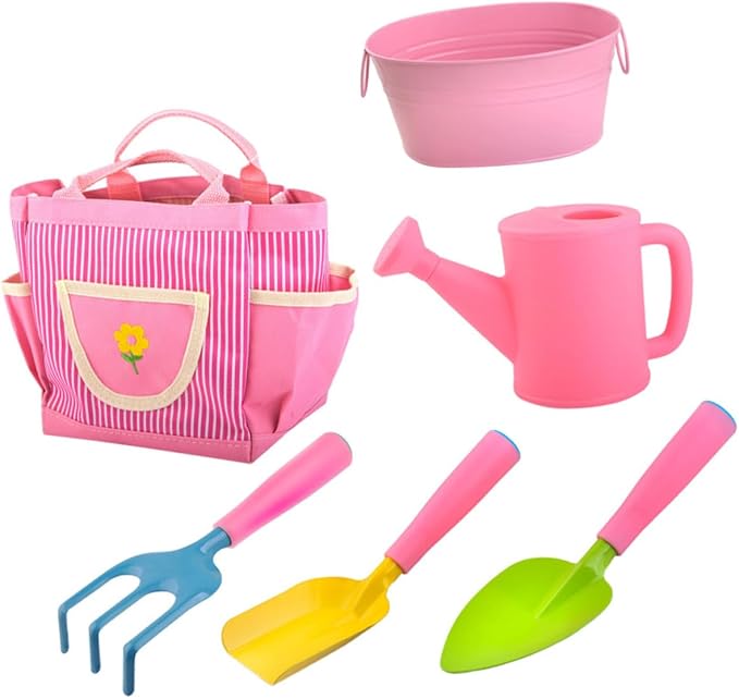 Yardwe 1 Set Mini Gardening Tools for Vegetable Planting Kit with Rake and Shovel Lightweight and Outdoor for Family Fun and Parent Interaction